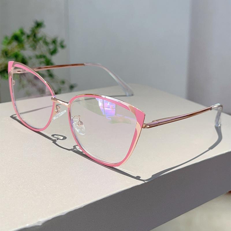 Oversized Cat Eye Glasses Women  New Vintage Design Decorative Eyewear Trendy Fashion Blue Light Blocking Eyeglasses
