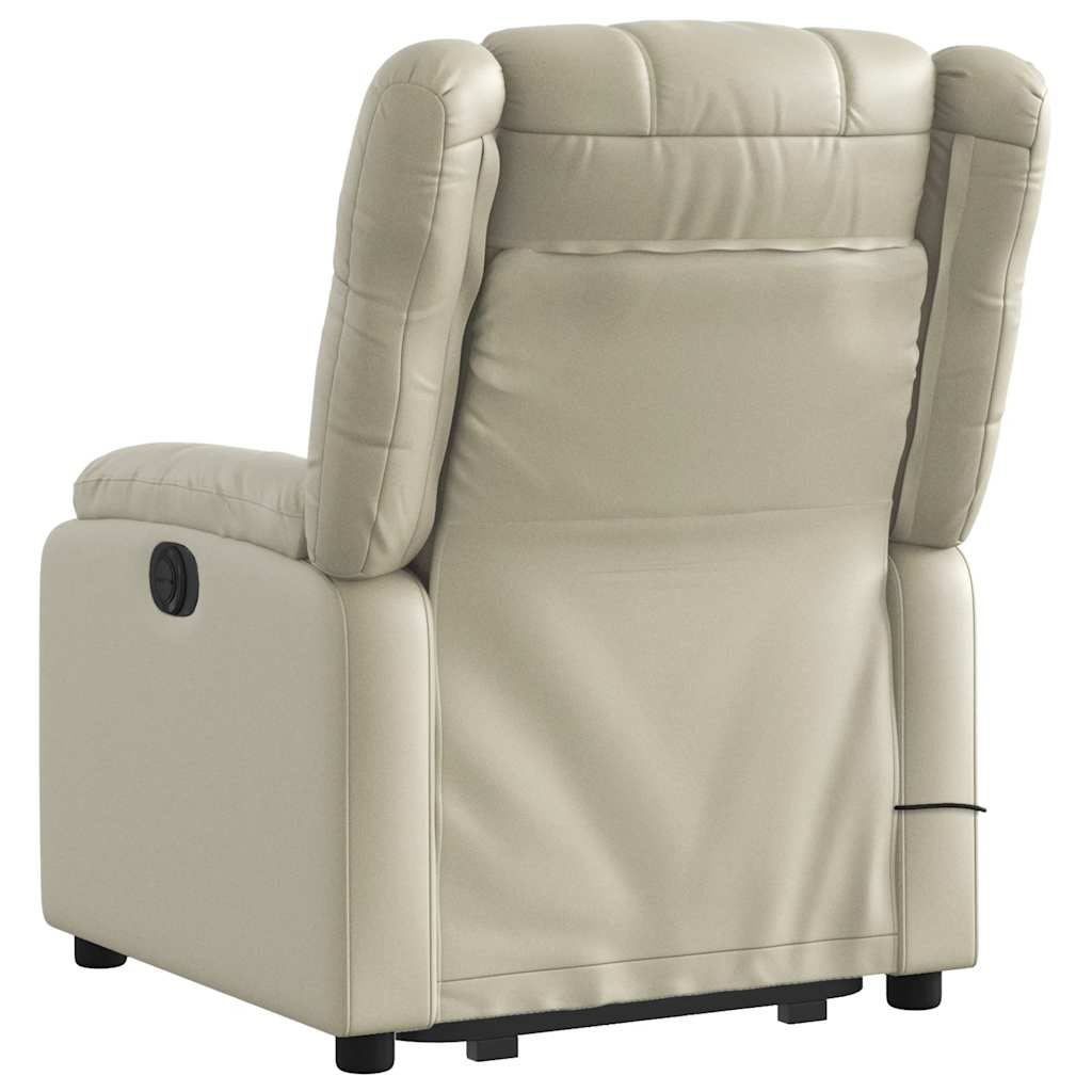 Vidaxl Reclining and Tilting Armchair with Massage, Electric, Cream
