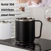 460ml Stainless Steel Coffee Mug Heat Insulation Bottle With Handle Bottom Heatable Design Milk Water Cup for Home Office