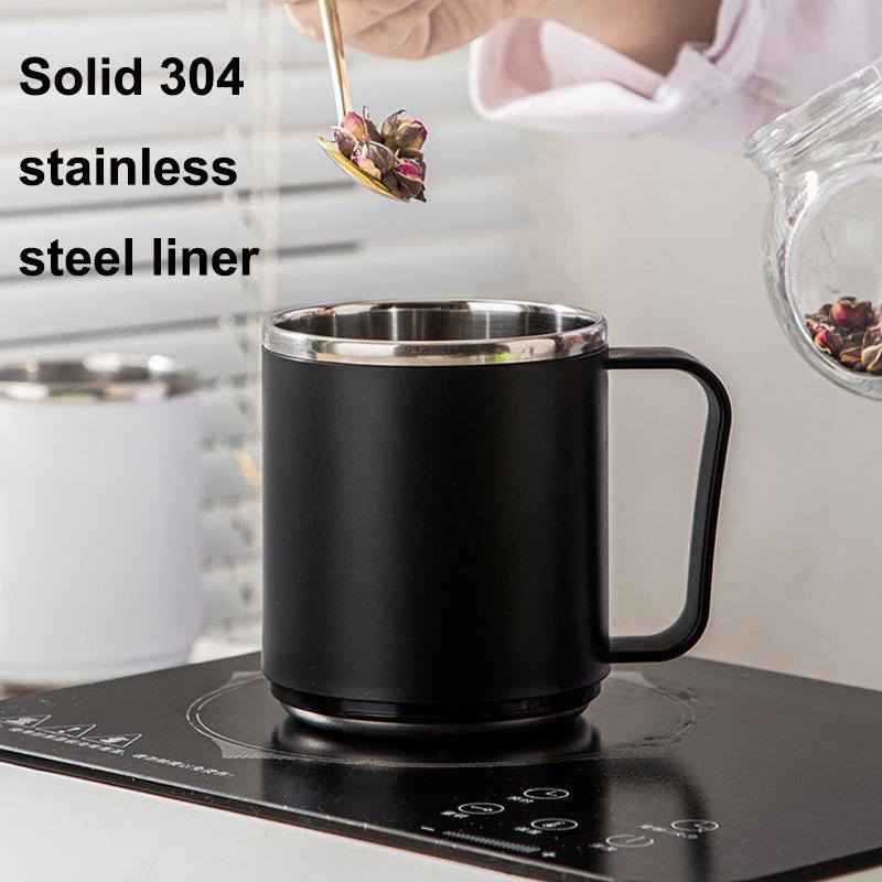 460ml Stainless Steel Coffee Mug Heat Insulation Bottle With Handle Bottom Heatable Design Milk Water Cup for Home Office