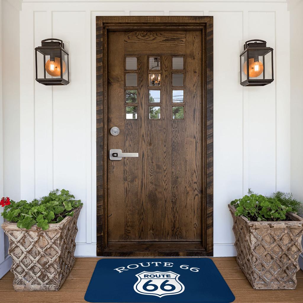 Tapis de porte Route 66 Antidérapant Extérieur Imperméable Tapis de porte Autoroute des Amériques Tapis de sol pour Cuisine Balcon Entrée