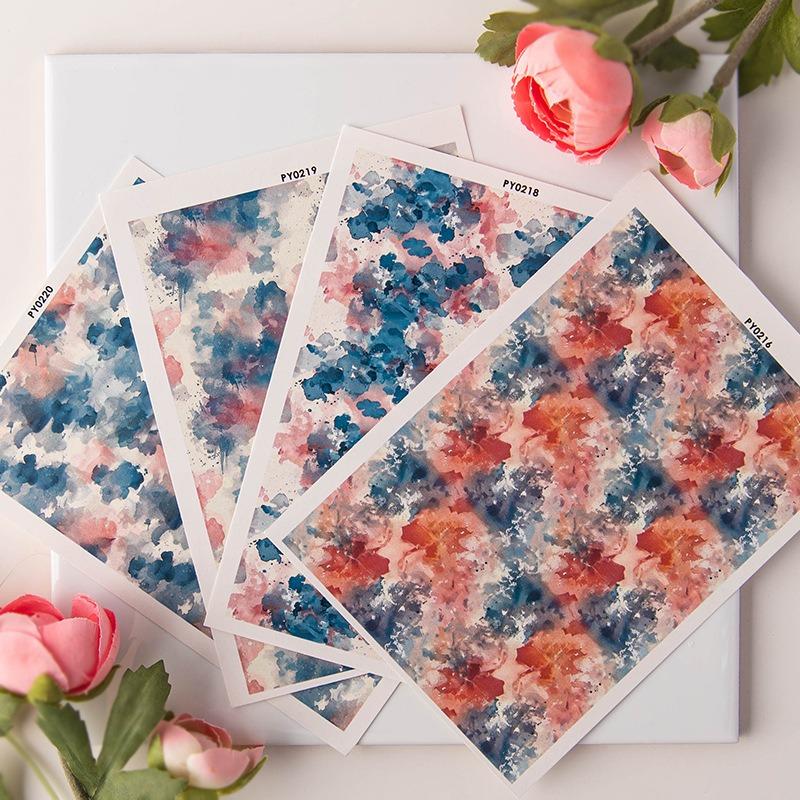 Polymer Clay Watercolor Transfer Paper Engraving Printing Coloring Decorative Paper Earrings Jewelry Making Tool Pottery Sticker