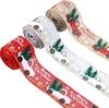 Christmas Woven Ribbon Imitation Linen Satin for Gift Packaging Bow Accessories Decorative Holiday Ribbons for DIY Craft Decor