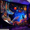 2D Blacklight Reactive Anubis Tapestry Trippy Egyptian Home Decor
