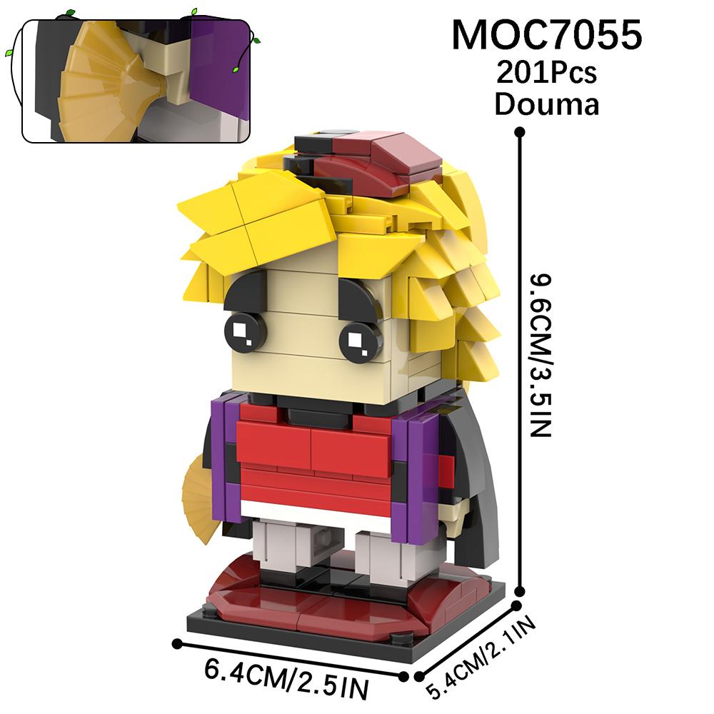 MOC Demon Bricks Anime Figure Slayer Head Tanjirou Mitsuri Inosuke Building Blocks Friends Gift Toys For Children Adult 3D Medol