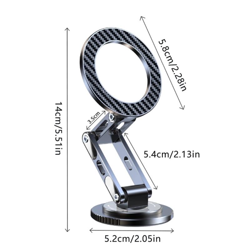 Multifunction Magnetic Car Phone Mount With 360 Swivels Rotation Metal Construction For Stable Driving View