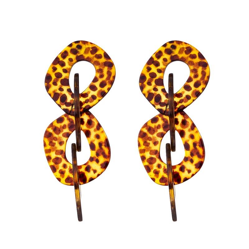 Statement Acrylic Long Link Chain Drop Earrings for Women Brincos Vintage Big Resin Geometric Dangle Earring Fashion Jewelry