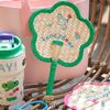 Handmade Hand Cranked Fan Handheld Summer Cooling Fan Compact Cute Woven Fan  Summer Use