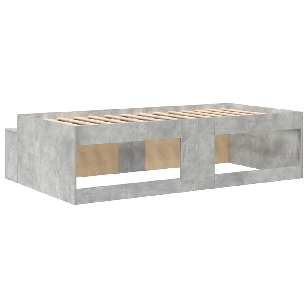 Bed Frame with Drawers Concrete Grey 80 x 200 cm Engineered Wood