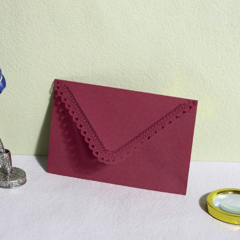 Colorful Laser-Cut Lace Triangular Invitation Card for Weddings and Birthdays