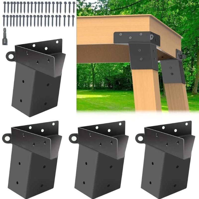 4pcs Carbon Steel Brackets Designed for Secure Assembly of Deer Stands and Shootings Ranges Including Complete Hardware Kit