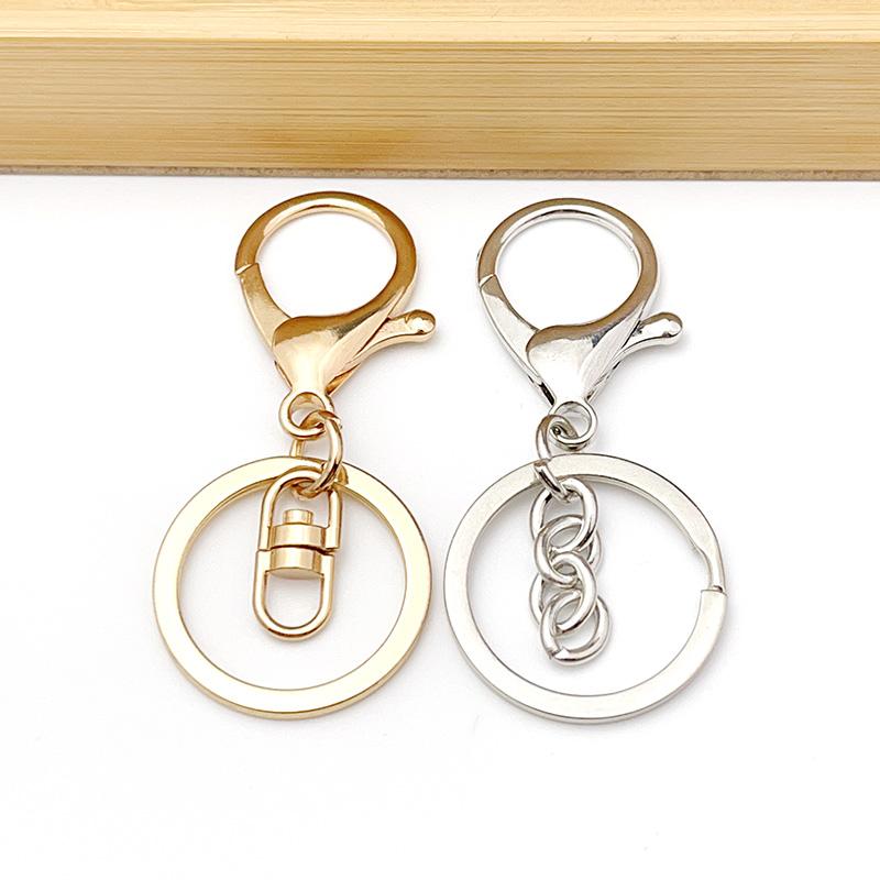 6/30Pcs Metal Large Lobster Clasp Key Chain Separation Ring Key Clasp Lock Ring Home DIY Bag Toy Pendant Accessories