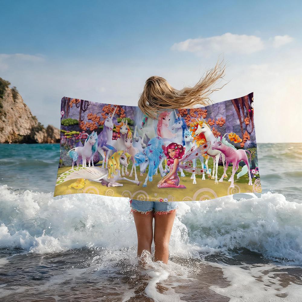 Cartoon M-Mia and Me Girl Towel Shower Sauna Travel Spa Quick Dry Gym Accessories Soft Large Beach Towels