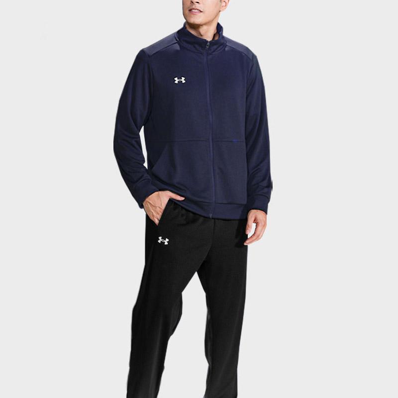 Under Armour Logo Knit Half High Neck Jacket And Cuffed Pants Casual Sports Set Unisex Sets 23600304-409+23600704-001