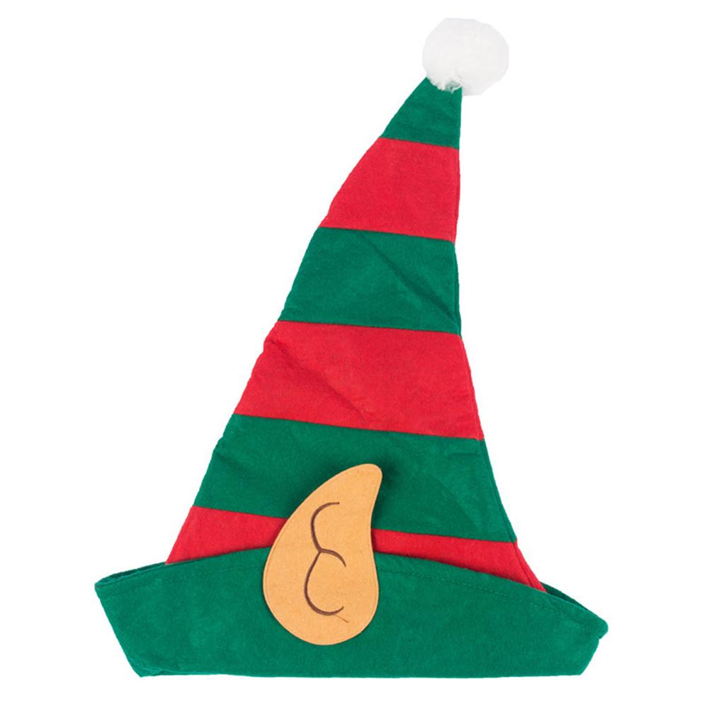 46x36cm Santa Hat Green Adult Women Hat With Elf Ears Soft Non-Woven Christmas Ornament Home Party Costume Accessories