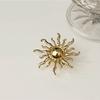Spilla Forma di Sole Stile Retrò Spille Sole Smalto Metallo Spille Girasole Minimaliste Spilla Gioielli da Donna