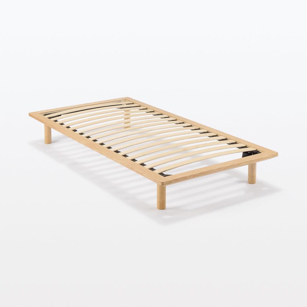 MUJI Wooden Bed Small Width X Depth 202 X Height Oak Veneer 12892137 Sold Frame, Size, 85.5 5.5 Cm, (Legs Separately/Customer Installed)