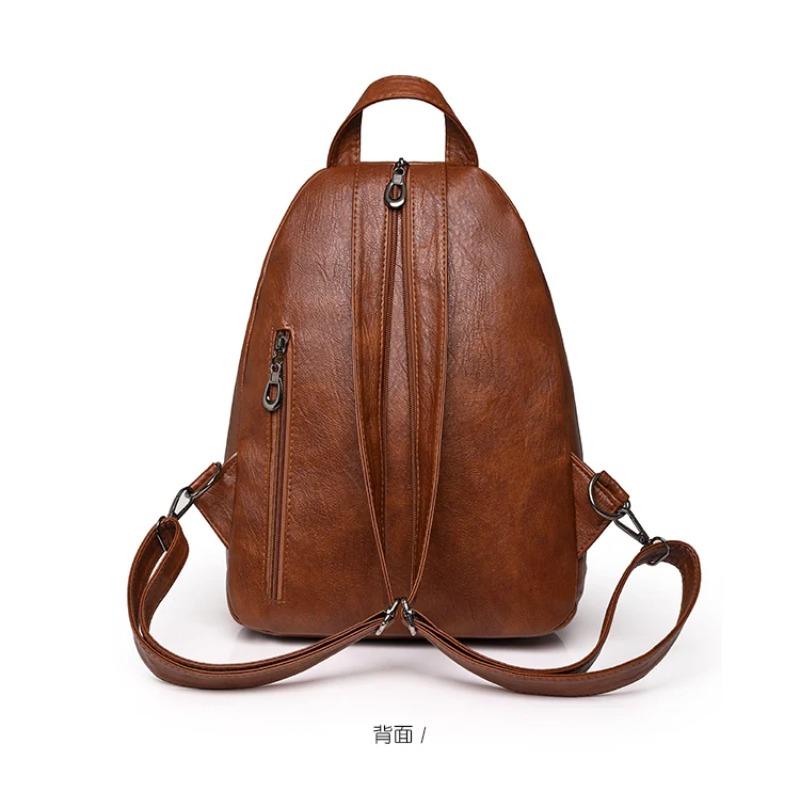 Soft Leather Backpack for Women 2025 New Fashionable Small Backpack Chest Bag Retro Casual Multi-purpose Single Shoulder Bag