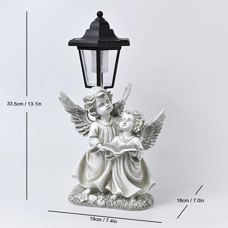 JYL TS/072,Resin Garden Gnome Solar Outdoor Light Figurine Statue Lamp for Garden Villa Home Decor