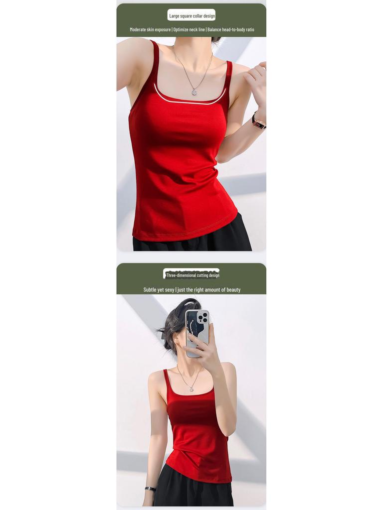 Women's Padded One-Piece Vest, No-Cup, Non-Removable, High-End Tube Top Suspenders for Inner or Outer Wear