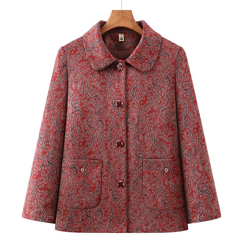 2026 Stylish Spring/Autumn Lapel Jacket for Middle-Aged and Elderly Women