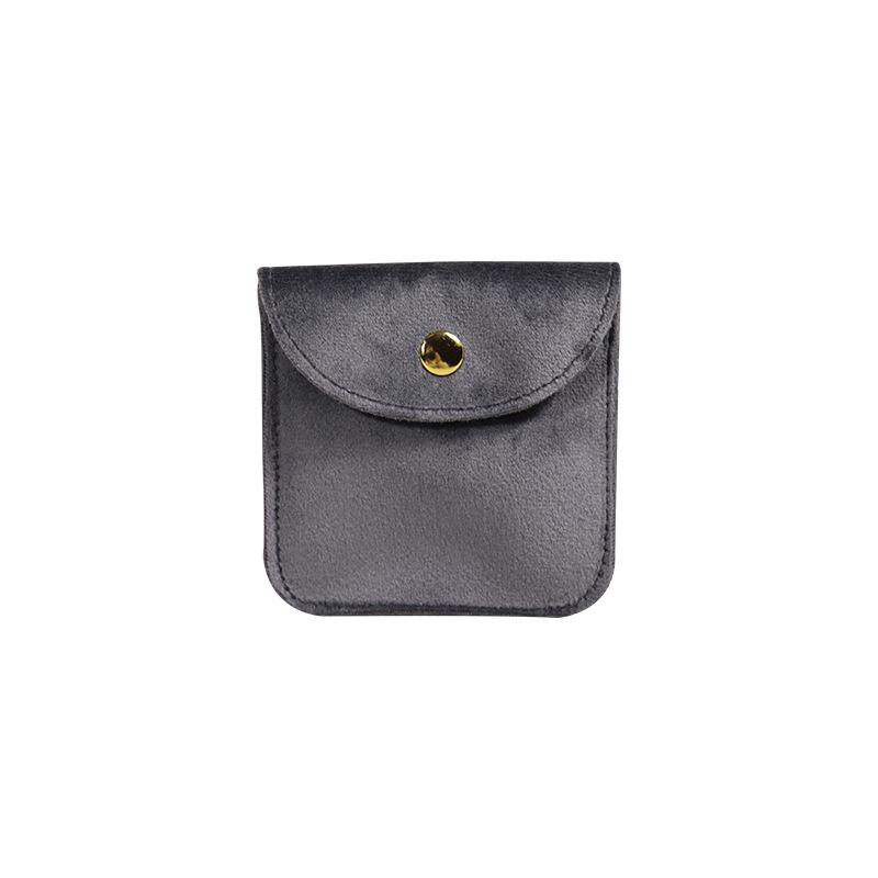 Soft Velvet Jewelry Pouch With Snap Button Mini Storage Bag For Earrings Rings Necklaces Luxury Jewelry Packaging Organizer