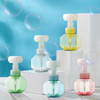 300ml Sıvı Sabunluk Köpüren Pompa Çiçek Şekli Köpük Boş Şişe Plastik Şeffaf Şişe Duş Jeli Banyo Ürünleri #01