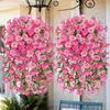 2/4Pcs Versatile Outdoor UV-Resistant Artificial Morning Glory & Eucalyptus Hanging Decor Perfect For Home Garden And Weddings