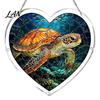 Colorful Pattern Wall Hanging Acrylic Puzzle Suncatcher, Window Pendant, Heart Shape Stained Glass Realistic Effect Style Sun Catcher Decoration,