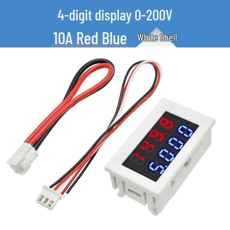 Digital LED DC Current Voltage Meter, Dual Display: 0-100V/200V, 10A/50A/100A Ammeter
