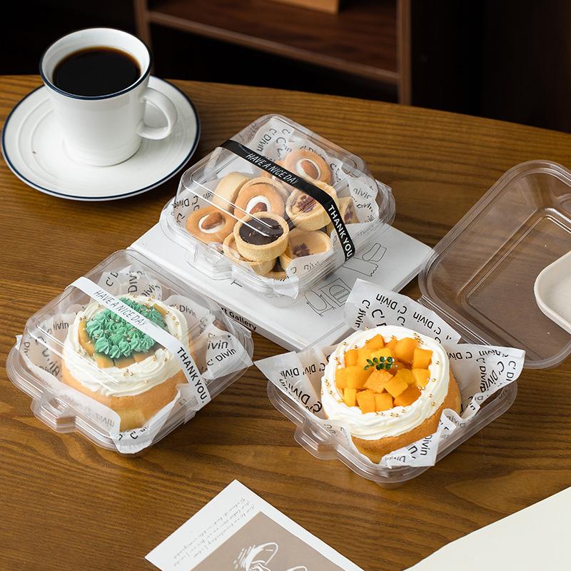 10/50Pcs Clear Pet Bento Cake Box Container Tiramisu Dessert Disposable Plastic Cake Box Party Wedding Christmas Restaurant