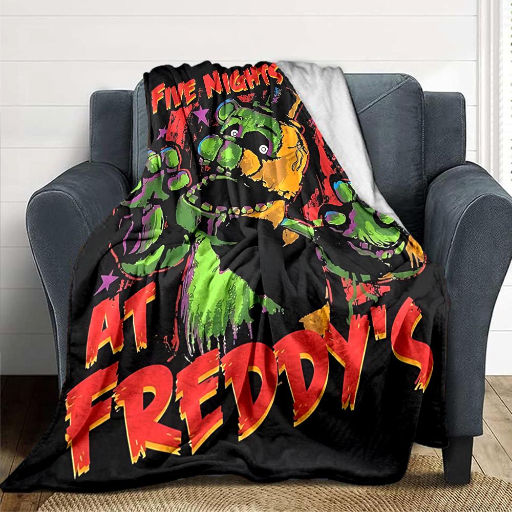 1Pc Fnaf Freddy'S Horror Theme Blanket For Couch Bed Plush Cozy Fuzzy Blanket Super Soft Warm Blankets For Fall And Winter 0918217