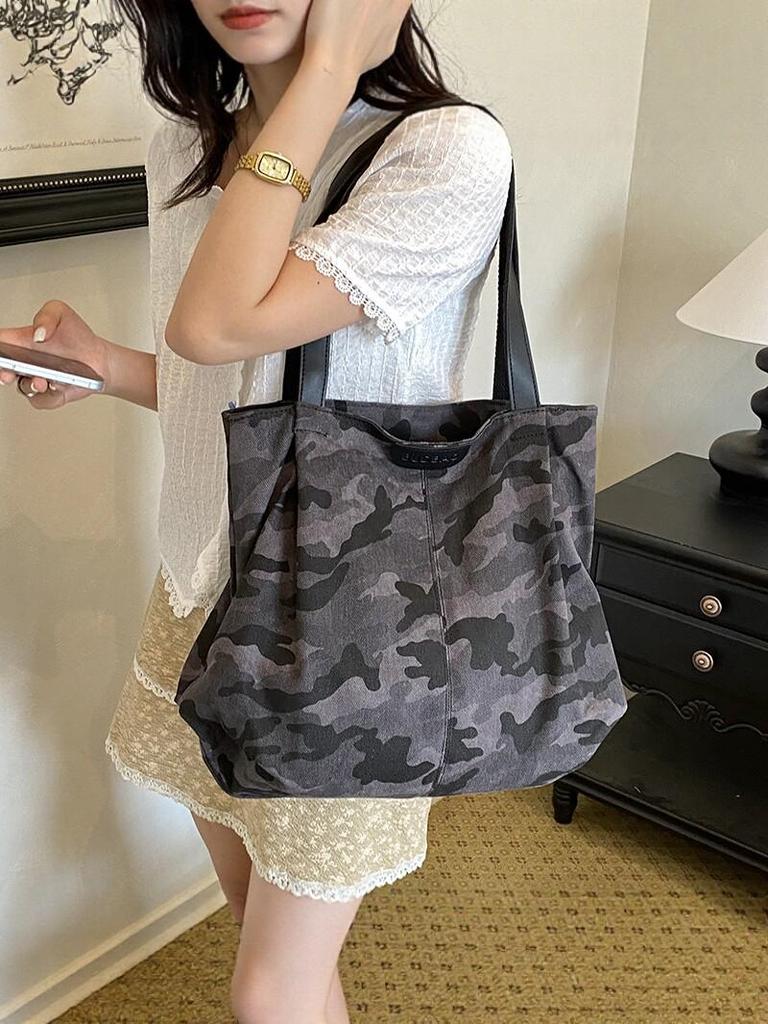 Borsa Tote da Donna Grande in Tela Mimetica - 2026 Borsa a Spalla Versatile per il Pendolarismo
