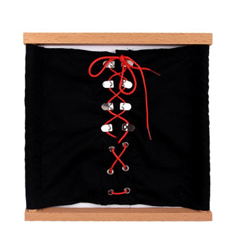 Kids Wooden Montessori Toys Toddler Practical Life Buttons Dressing Frame for Education Learnning