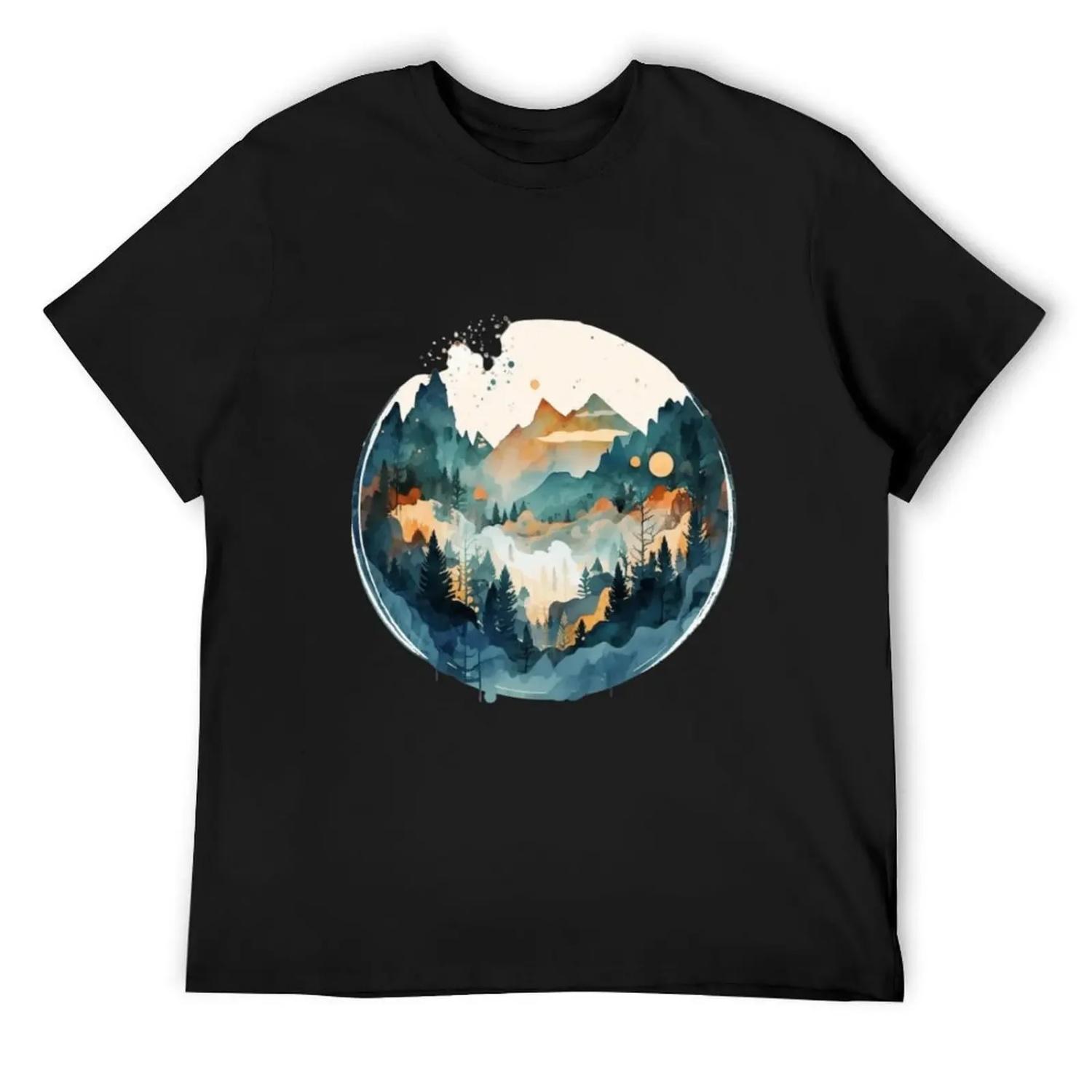

Watercolor Forest T-Shirt sweat tshirts personalised vintage anime shirt custom t shirt vintage t shirt men S чёрный