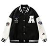 Baseball Men Stand Collar Button Pocket Letters Fashionable Casual Sweatshirt Jacket Versatile Jacket Top