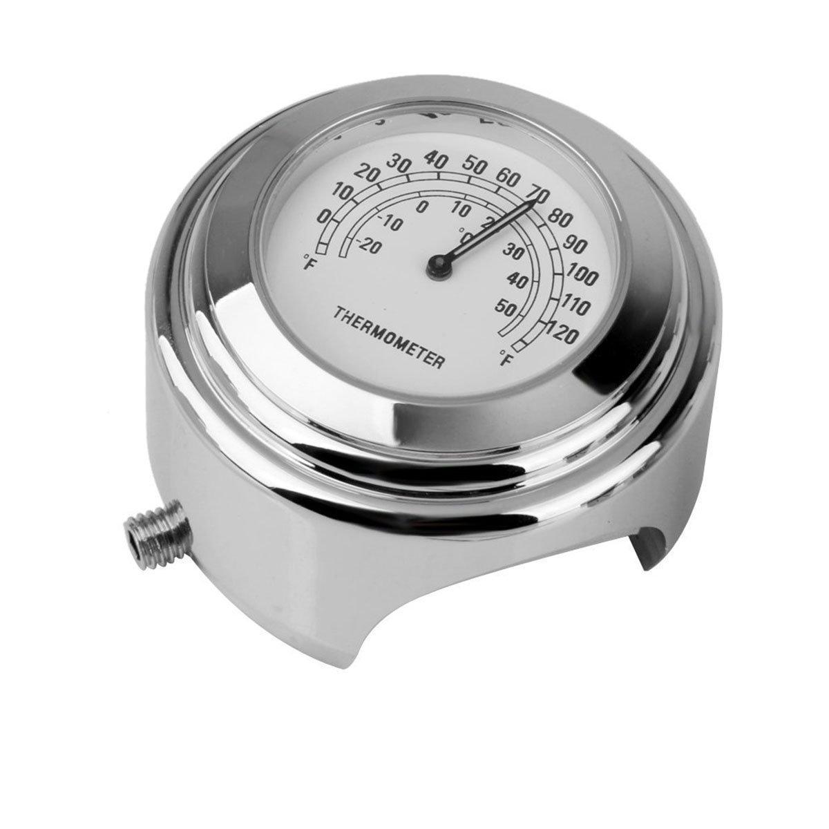 

RANZEK Yamaha Roadster V-Star Подходящий Мотоцикл 7/8 до 1 Регулируемый Комбо Термометр Хромированный Циферблат Водонепроницаемый Светящийся Прочный Белый