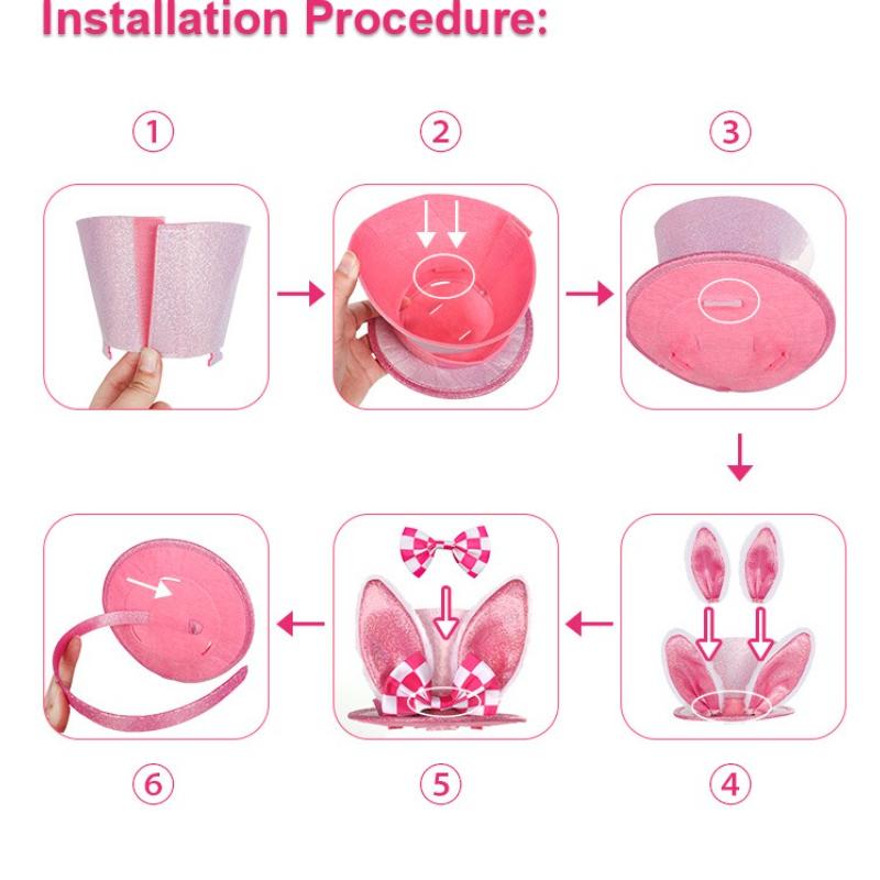 Easter Bunny Ears Cosplay Shooting Hat Funny Interactive Cap for Holiday Party Games Festival Costume Props