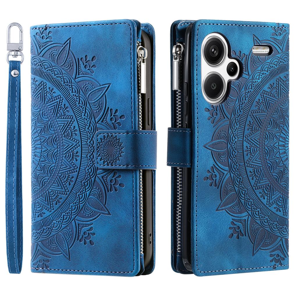 Xiaomi Redmi Note 13 Pro+ 5G ādas futrālim Mandala raksta maka tālruņa vāciņš