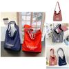 Borsa a Tote in Tela da Donna con Strisce Eleganti e Design Bicolore per l'Uso Quotidiano