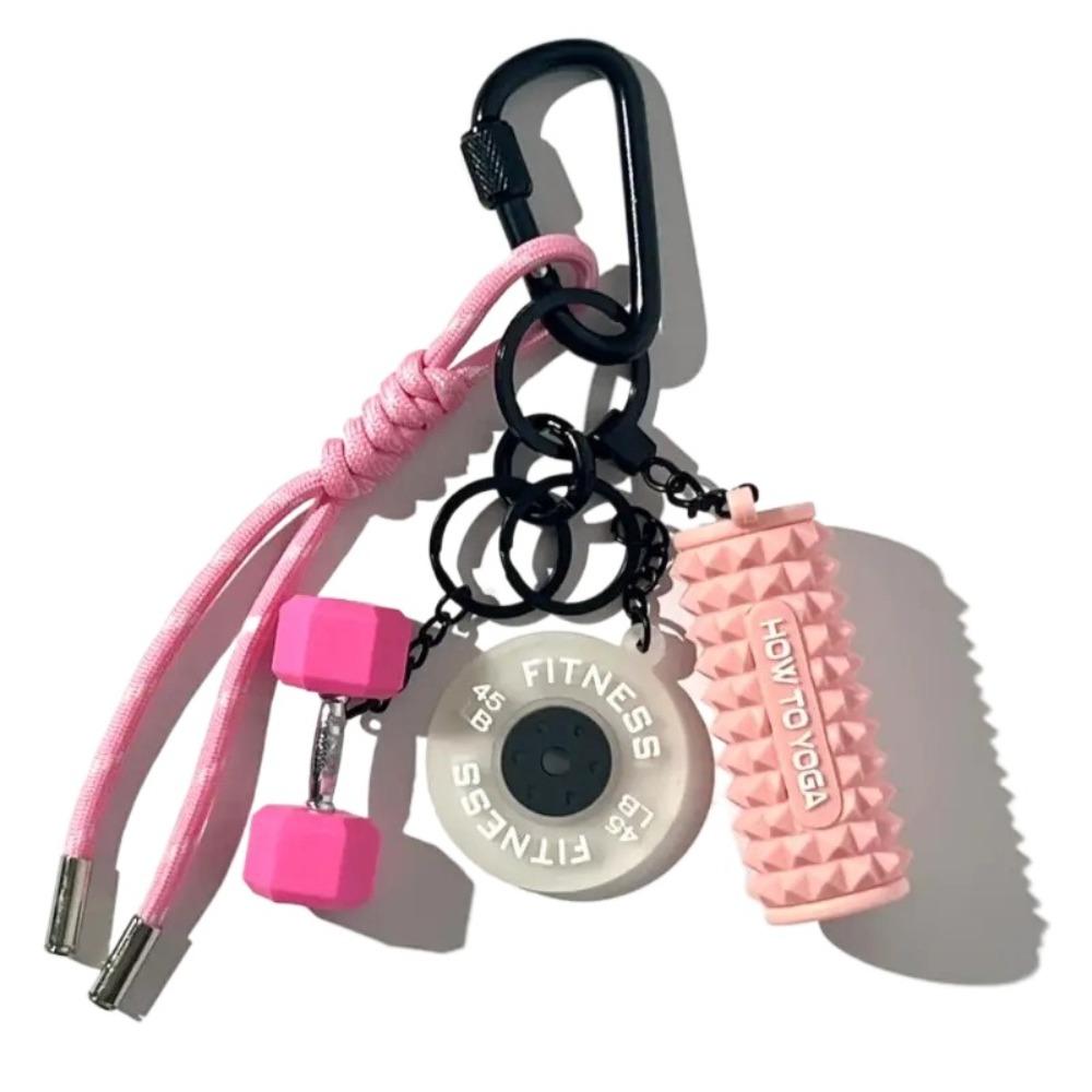 Water Cups Barbell Plates Keychain Dopamine Fitness Series Pendant  Fitness Prople Style 1 Pink