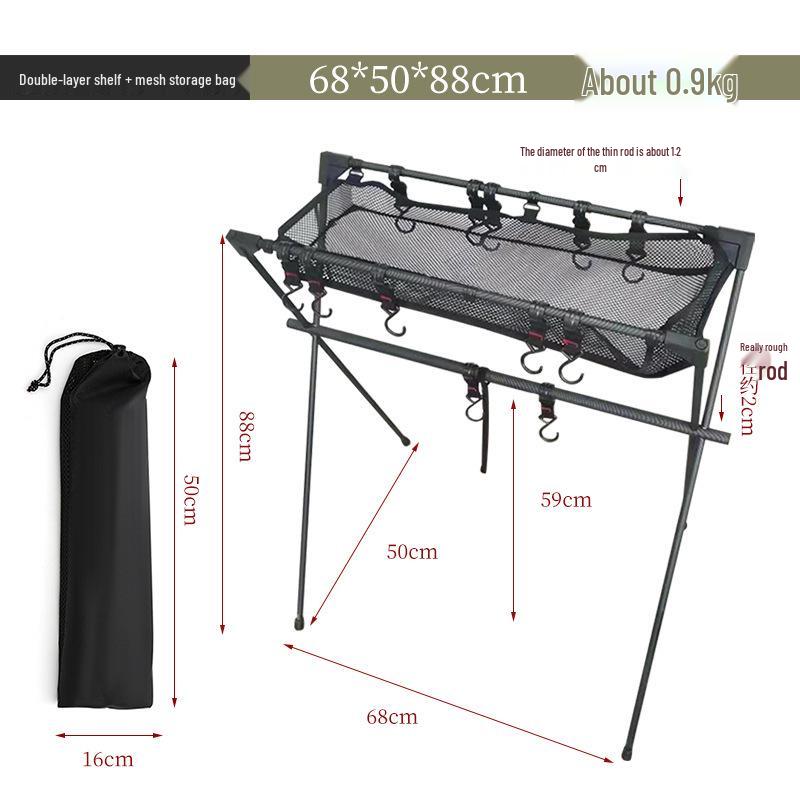 Aluminum Alloy Portable Folding Tripod Storage Rack for Outdoor Camping