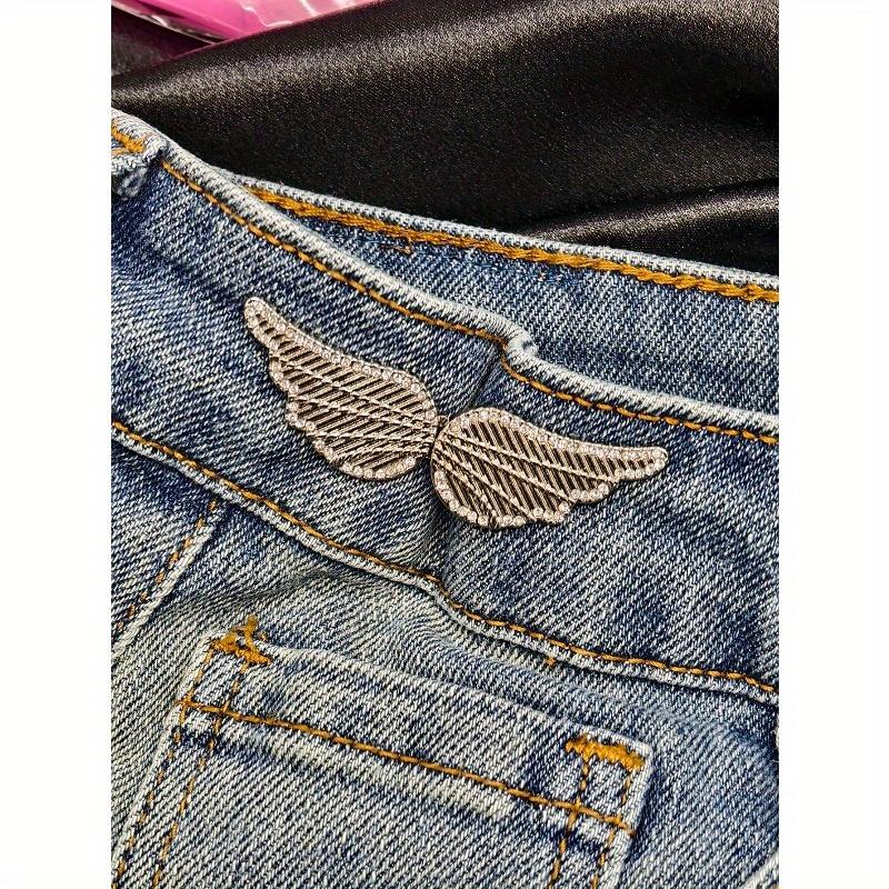 1 Pair Of Waist Shaper Wing Buckles With Detachable No-Nail No-Sew Buckle For Jeans - Detachable Waistband Reducer