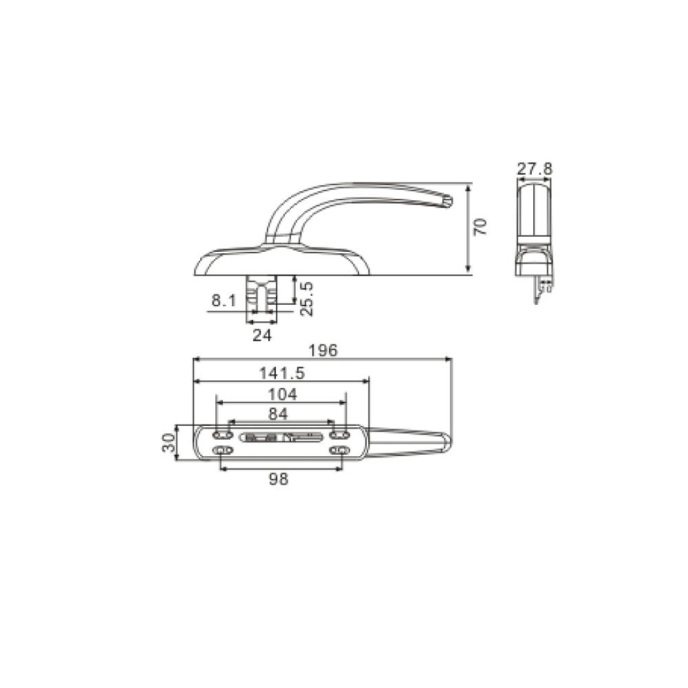 Luxury Aluminum Alloy Window Handle Casement Window and Door Accessories Weighted Internal Open Handle