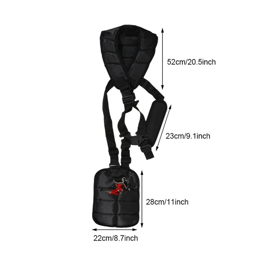 Double Shoulder Strimmer Harness Strap For Lawn Mower Grass Strimmer Brush Cutter Garden Power Pruner Adjustable Nylon Belt