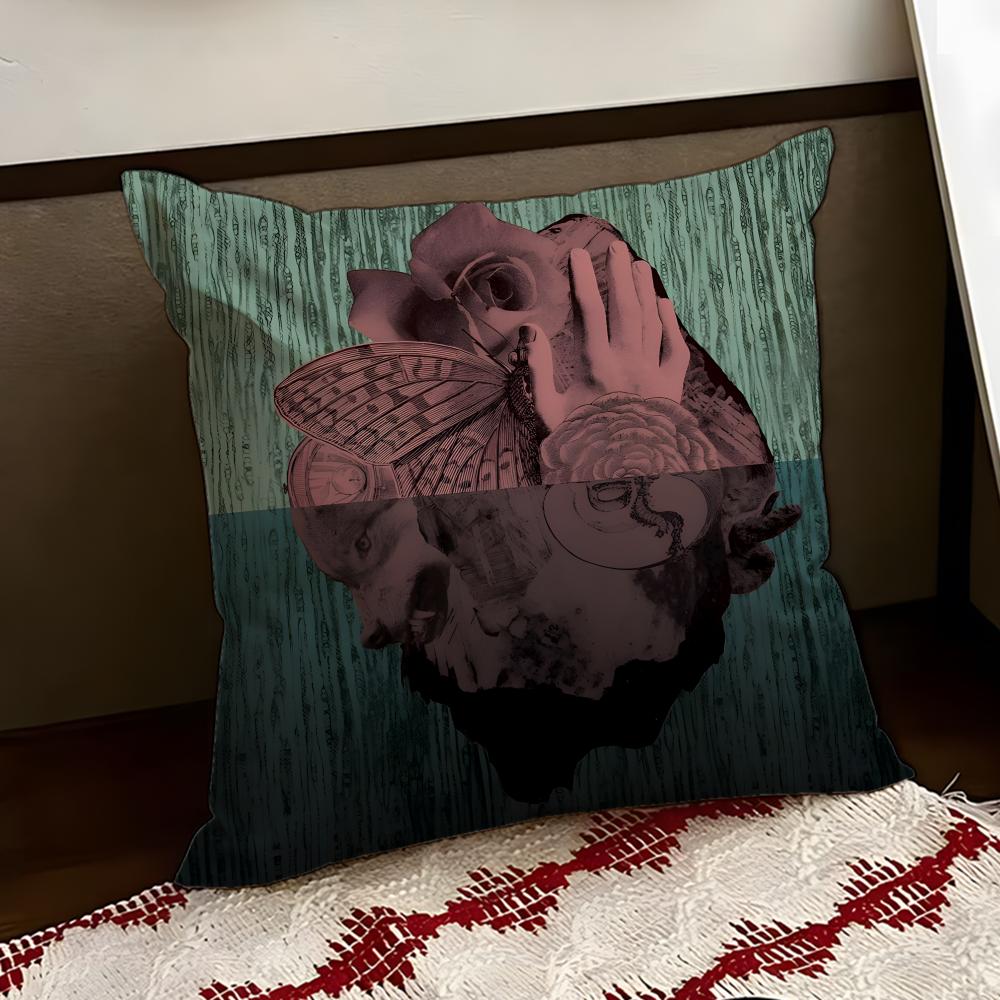 The RRevivalistsS Band Cushion Cover Reversible Soft Durable Pillow Cover Home Car MultiScene Use for Daily Comfort