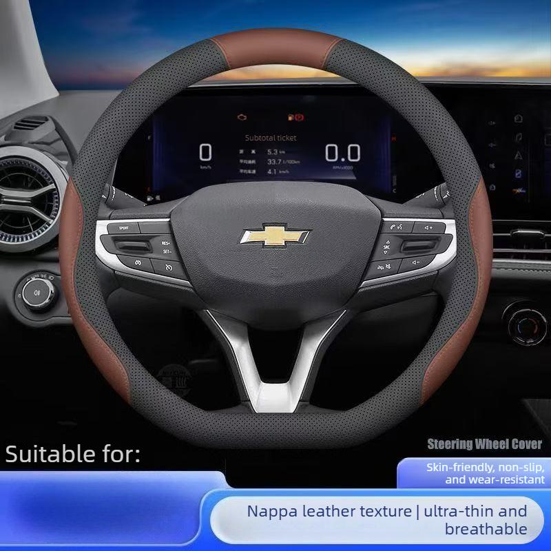 Leather Car Steering Wheel Cover for Chevrolet Monza Aveo Captiva Trax Orlando Groove Cruze Spark Non-slip Interior Accessories