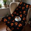 Orange Potted Floral Repeat Anime Cartoon Flannel Blanket Soft Warm Throw for Bedroom Sofa Car Kids Holiday Gift