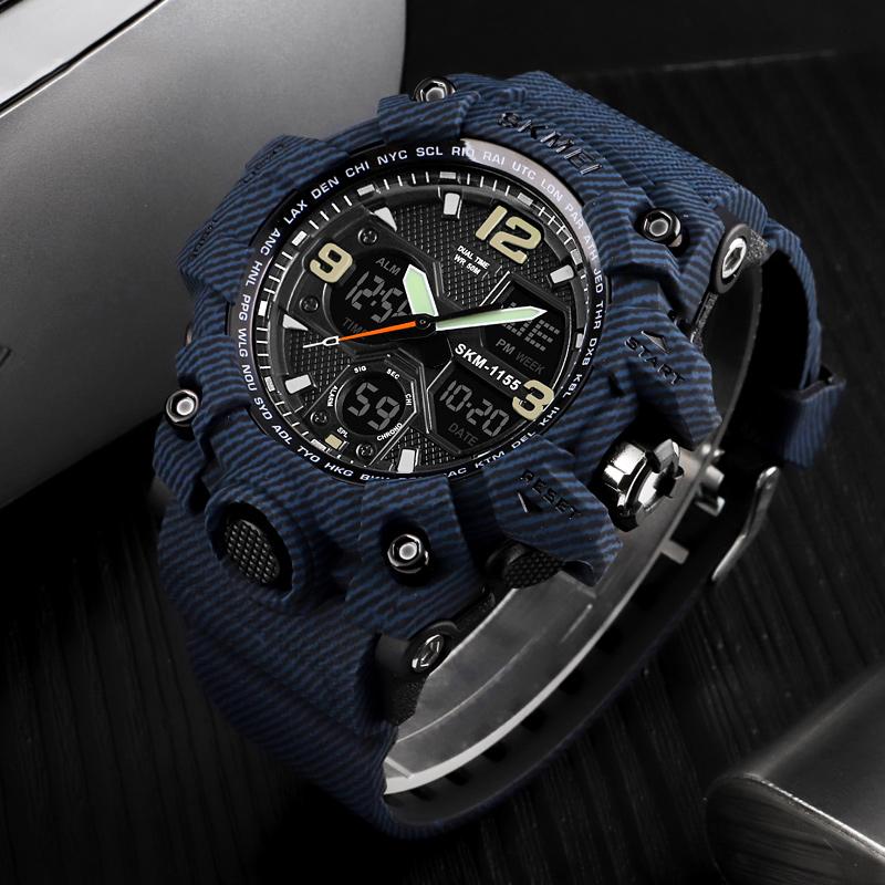 SKMEI Multifunctionele Militaire Stopwatch Digitale Kwarts Horloge Voor Mannen Vrouwen Mode Achtergrondverlichting Sport Polshorloges reloj hombre