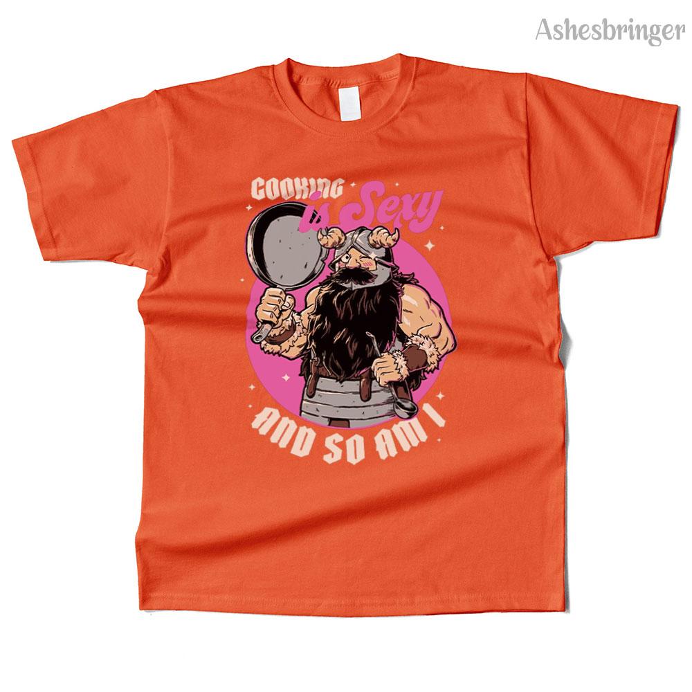 Mens Cotton Cooking Dwarf Graphic Funny T Shirt Street Casual Style Tee for Men and Women